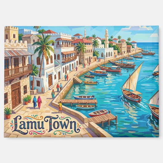 Lamu Town Kenia Magnet (Vorderseite)