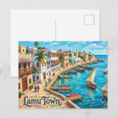Lamu Town Kenia Postkarte (Vorne/Hinten)
