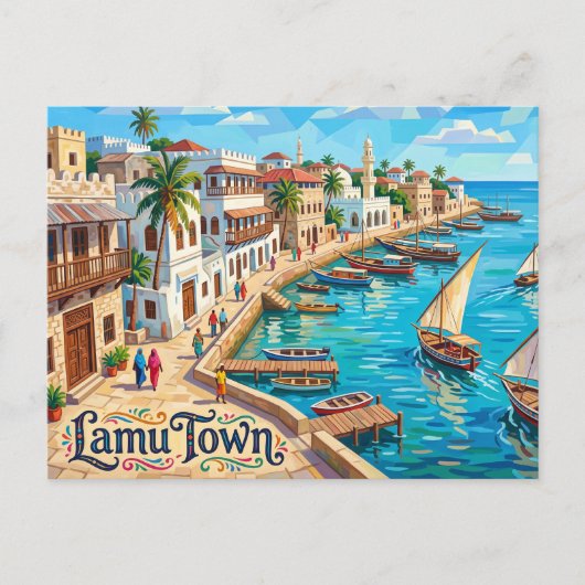 Lamu Town Kenia Postkarte (Vorderseite)