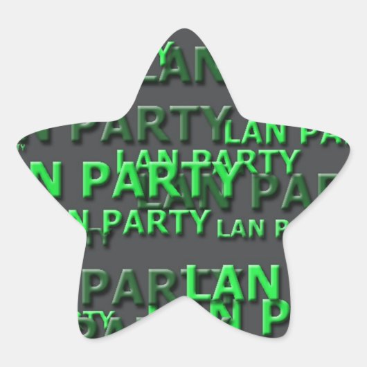 Lan-Party-Logo Stern-Aufkleber (Vorderseite)