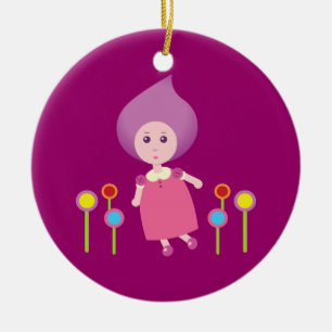 Lana Lea läuft durch die Blume Keramik Ornament