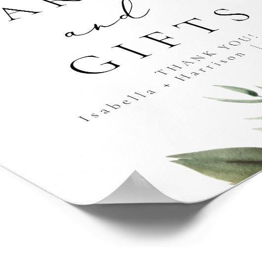 LANA Modern Boho Grüne Karten und Geschenke Unters Poster (Ecke)