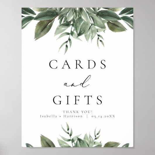 LANA Modern Boho Grüne Karten und Geschenke Unters Poster (Vorne)