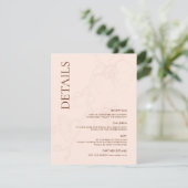 LANA Modern Latté Orchid Wedding Details Card Begleitkarte (Stehend Vorderseite)