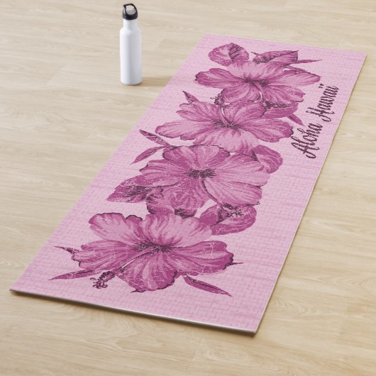 Lanai Distressed Hawaiian Hibiskus Pink Yogamatte (Beispiel)