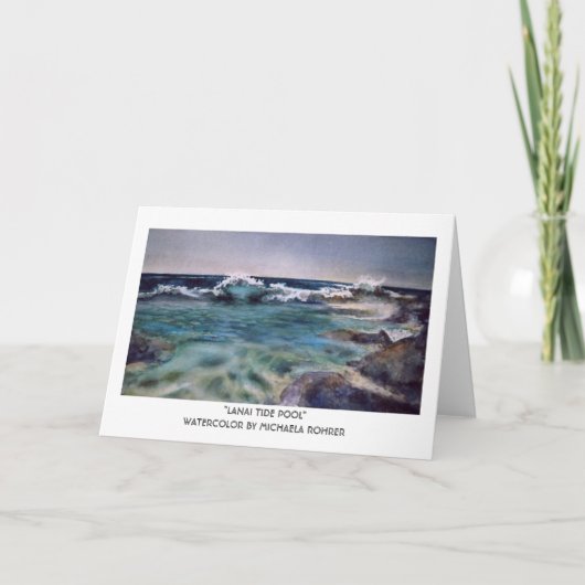 Lanai Gezeiten-Pool - Aquarell durch Michaela Karte (Vorderseite)