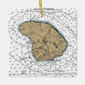 Lanai Hawaii Nautical Chart Keramikornament (Vorderseite)