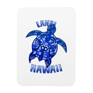 Lanai Hawaii Vacation Tribal Turtle Magnet