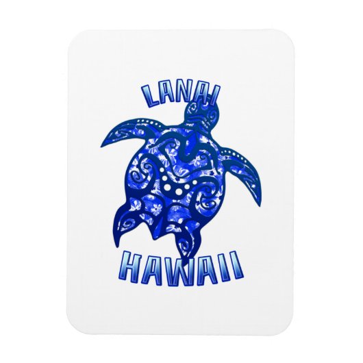 Lanai Hawaii Vacation Tribal Turtle Magnet (Vertikal)