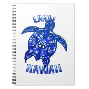 Lanai Hawaii Vacation Tribal Turtle Notizblock