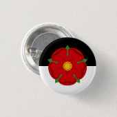 Lancashire Abzeichen - Rose auf Schwarz und Weiß Button (Vorne & Hinten)
