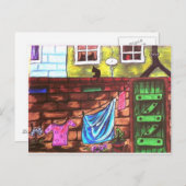Lancashire Backyard Postkarte (Vorne/Hinten)