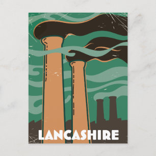 Lancashire Chimney Vintage Reise. Postkarte
