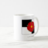 Lancashire Flag Tasse - Rose auf Quarters (VorderseiteRechts)