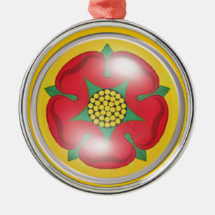 Lancashire Flagge (Rose) Ornament Aus Metall