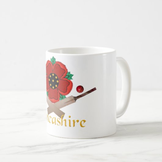 Lancashire Kricket-Tasse Kaffeetasse (VorderseiteRechts)