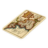 Lancashire Landkreis England Alte antike Karte Magnet (Linke Seite)
