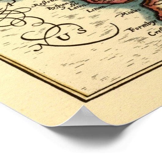 Lancashire Landkreis England Alte antike Karte Poster (Ecke)