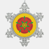 Lancashire Landkreis Flaggensymbol des vereinten K Schneeflocken Zinn-Ornament (Vorderseite)
