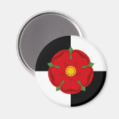 Lancashire Magnet - Rose im Schwarz-Weiß-Viertel (Vorderseite/Rückseite)