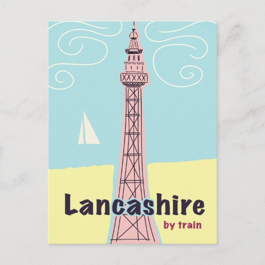 Lancashire per Zug Postkarte (Vorderseite)