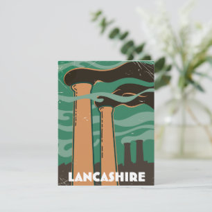Lancashire-Schornstein Vintage-Reise. Feiertagskarte