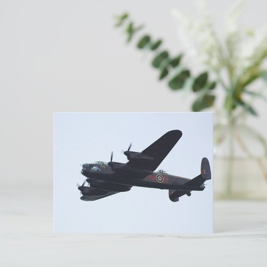 Lancaster Bomber im Flug. Postkarte (Stehend Vorderseite)