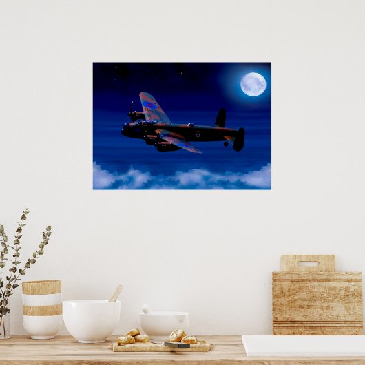 Lancaster Bomber Night Flight Poster (Küche)