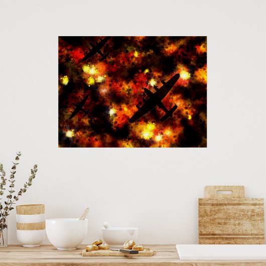 Lancaster Bomber Night Raid Poster (Küche)