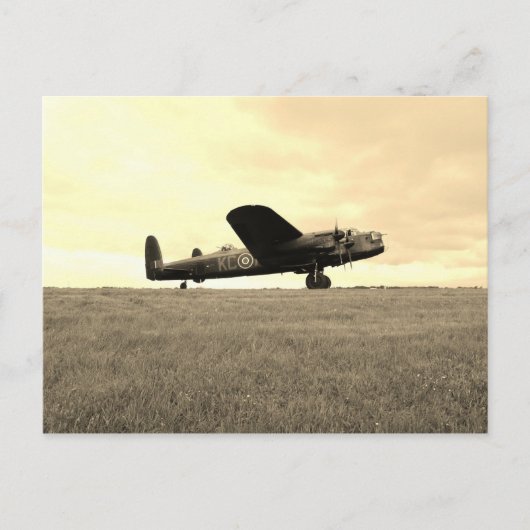 Lancaster Bomber Sepia Tone Postkarte (Vorderseite)