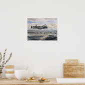 Lancaster-Bomber über bombierte U-Boot-Stifte Poster (Küche)