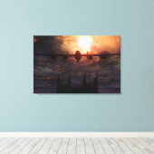 Lancaster Bomber über der Lincoln Kathedrale Leinwanddruck (Insitu (Holzboden))