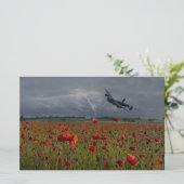 Lancaster Bomber über einem Mohnfeld Briefpapier (Stehend Vorderseite)