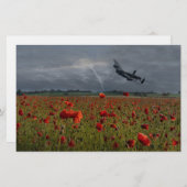 Lancaster Bomber über einem Mohnfeld Briefpapier (Vorne/Hinten)