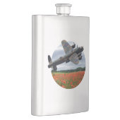 Lancaster Bomber über einem Mohnfeld Flachmann (Rechts)