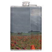 Lancaster Bomber über einem Mohnfeld Flachmann (Rückseite)