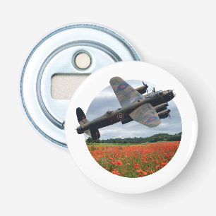 Lancaster Bomber über einem Mohnfeld Flaschenöffner