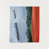 Lancaster Bomber über einem Mohnfeld Wandteppich (Vorderseite)