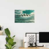 Lancaster Bombers über Meer Poster (Heimbüro)