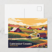 Lancaster County Pennsylvania Postkarte (Vorne/Hinten)