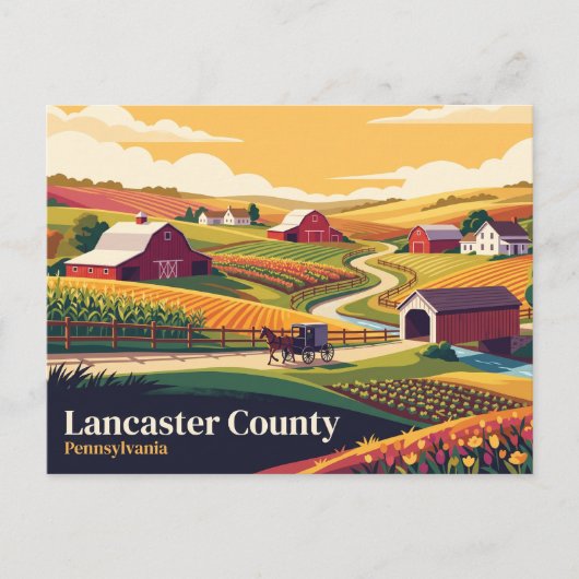 Lancaster County Pennsylvania Postkarte (Vorderseite)