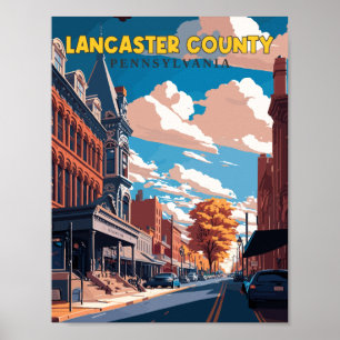Lancaster County Pennsylvania USA Reise im Vintage Poster