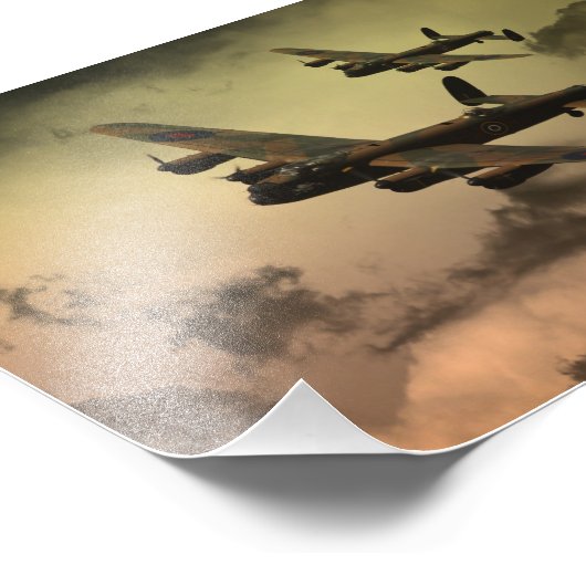 Lancaster Fire im Himmel Fotodruck (Ecke)