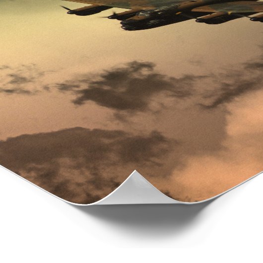 Lancaster Fire im Himmel Poster (Ecke)