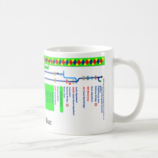 Lancaster-Kanal-Weg-Karte Tasse (Rechts)