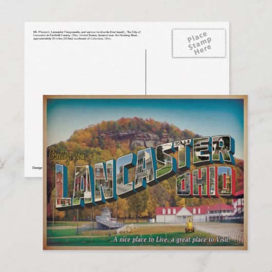 Lancaster Ohio #1 Postkarte (Vorne/Hinten)