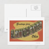Lancaster, Ohio - Große Buchstabenszenen Postkarte (Vorne/Hinten)