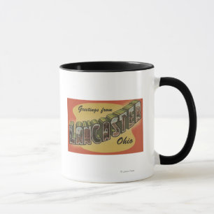 Lancaster, Ohio - Große Buchstabenszenen Tasse