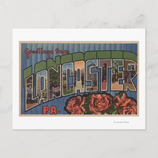 Lancaster, Pennsylvania - Große Buchstabenszenen Postkarte (Vorderseite)
