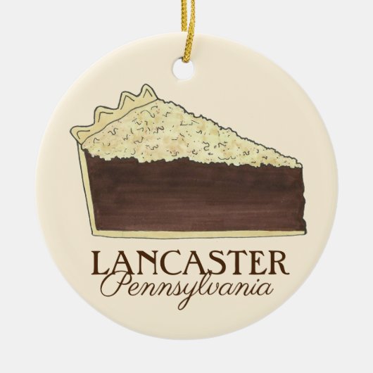 Lancaster Pennsylvania PA Dutch Shoo Fly Pie Keramik Ornament (Vorne)